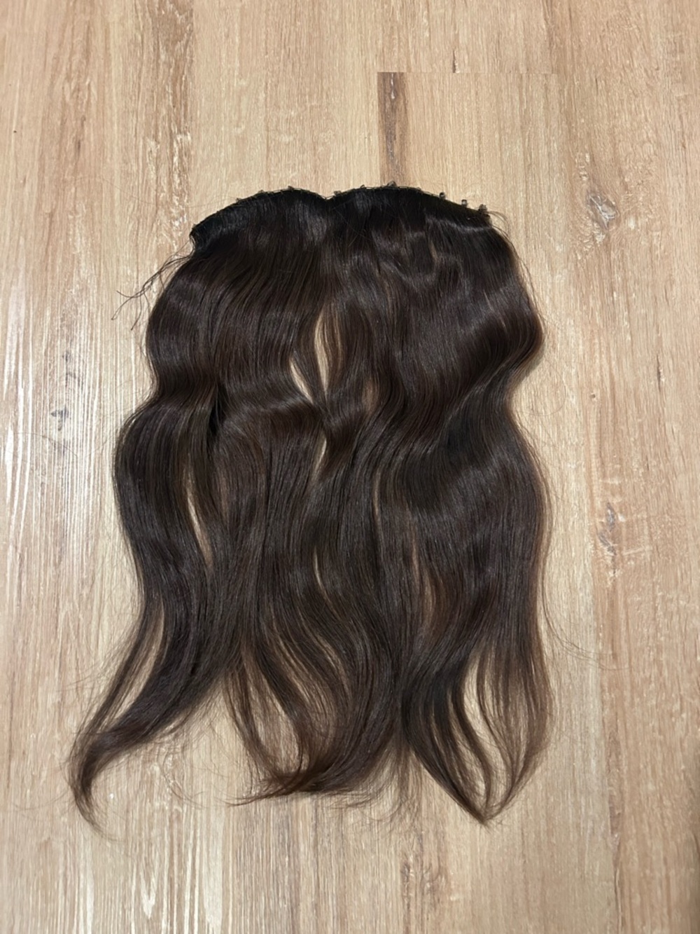Salon Real Hair Natural Dark Brown Sew In Hair Extensions - Soft Wavy